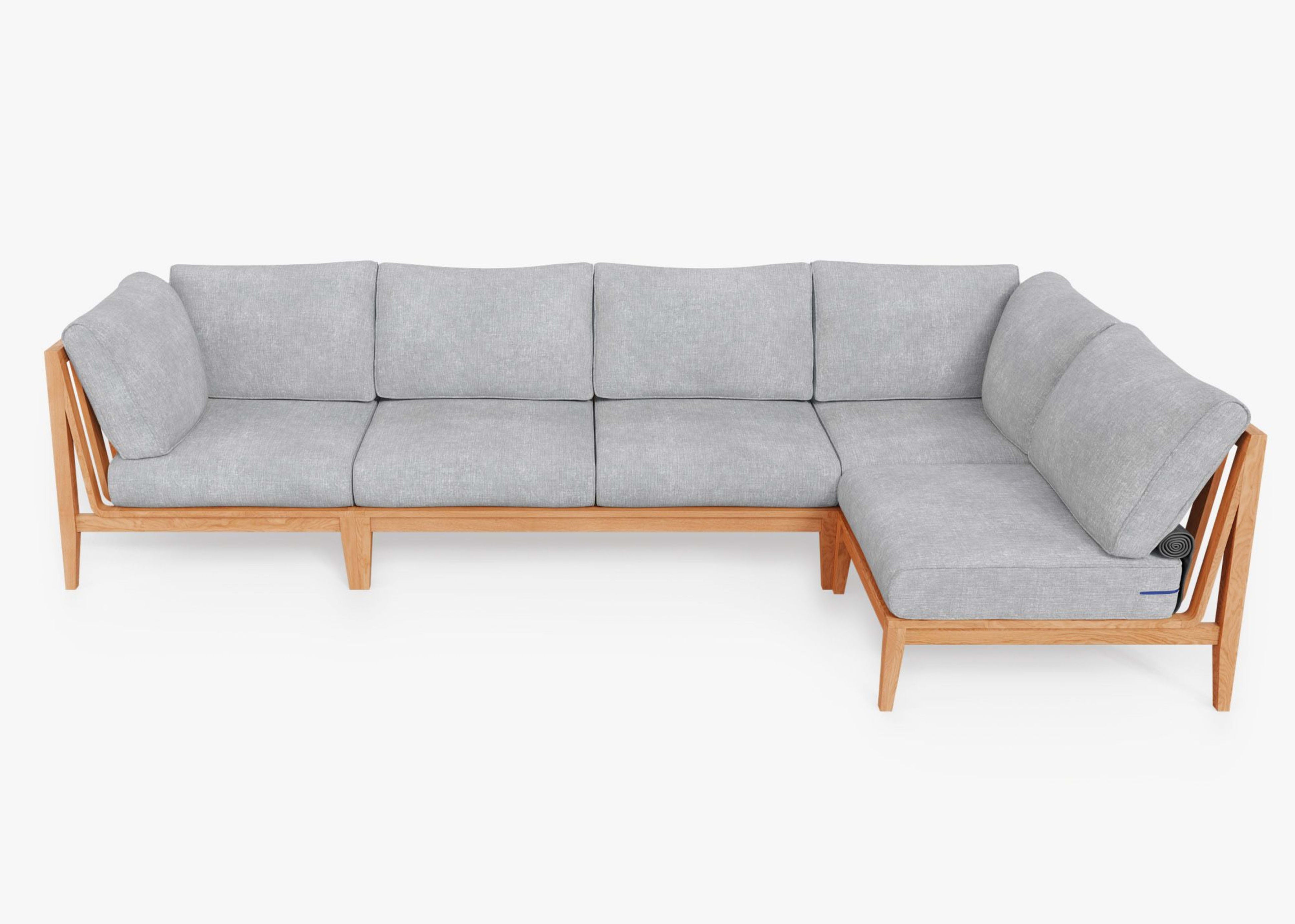 Teak L Sectional - 5 Seat - Left By Outer