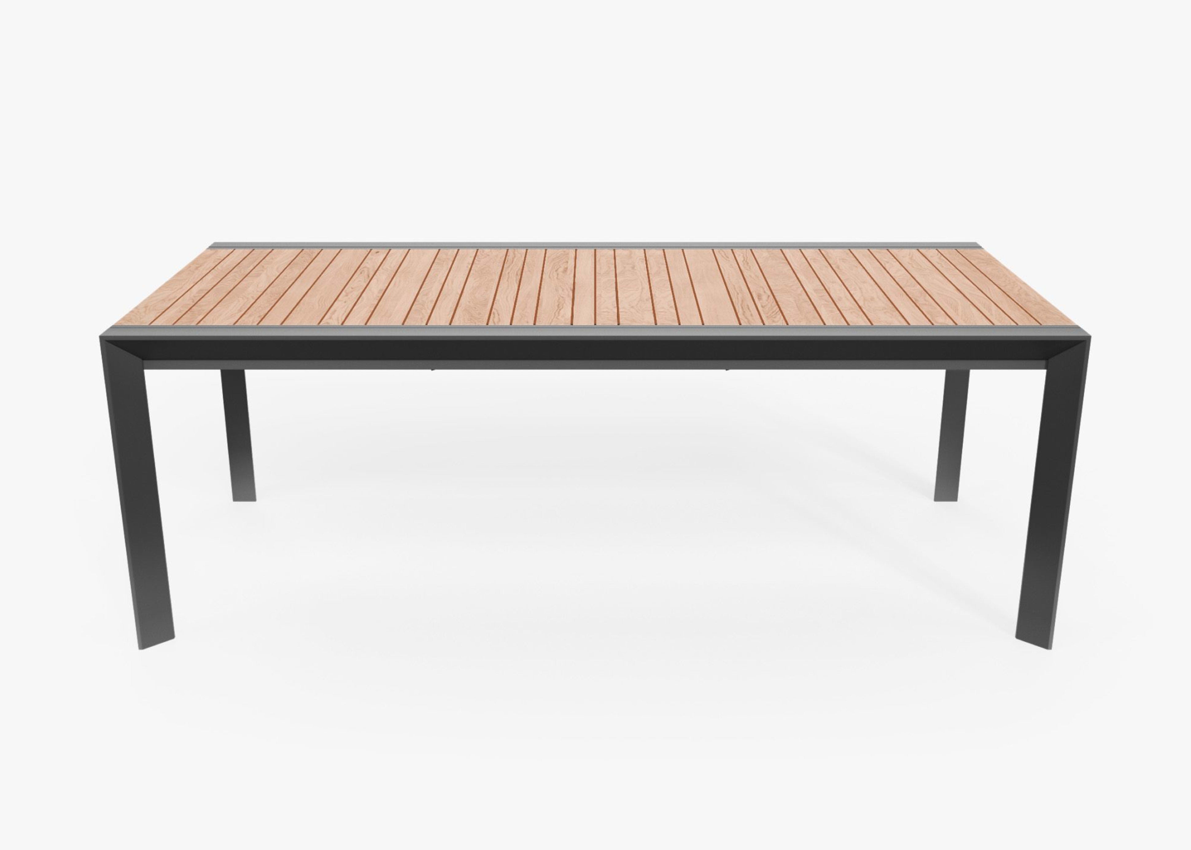 Teak + Aluminum Expandable Dining Table By Outer