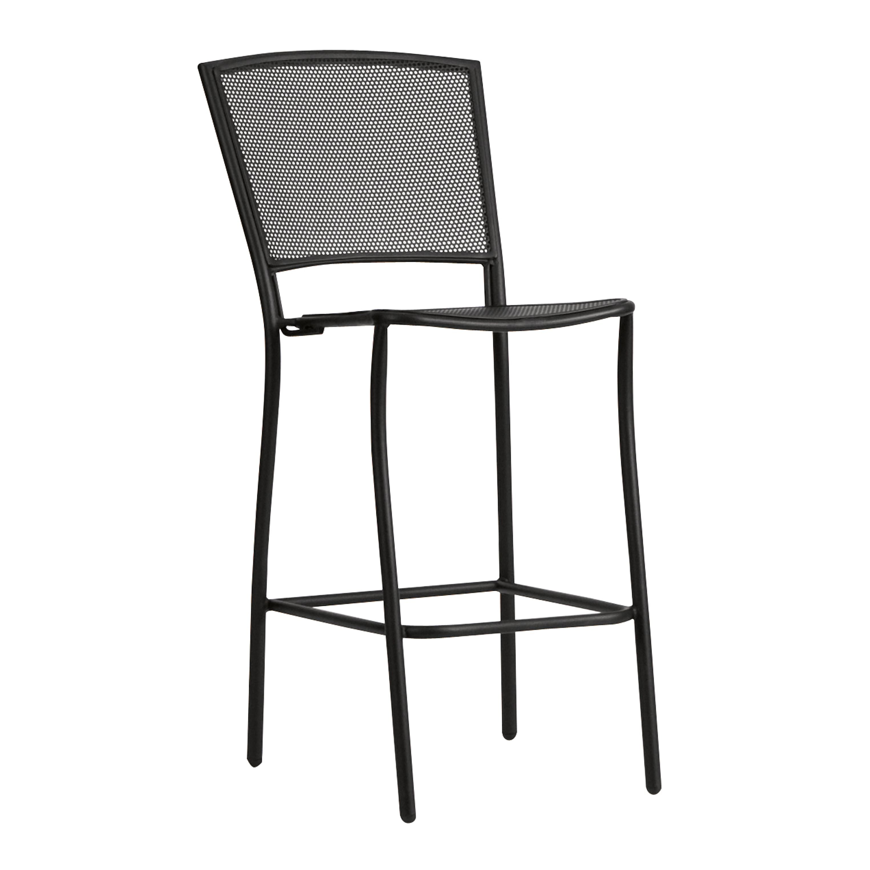 Café Series Albion Textured Black Stationary Bar Stool By Woodard