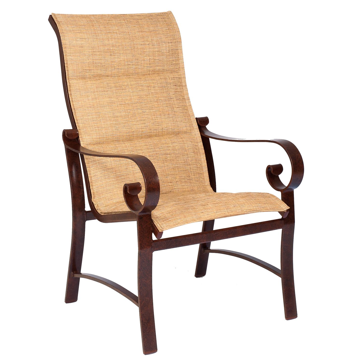 Belden Padded Sling High-Back Dining Armchair By Woodard