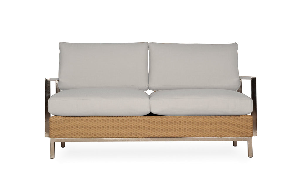 Elements Settee with Stainless Steel Arms and Back By Lloyd Flanders