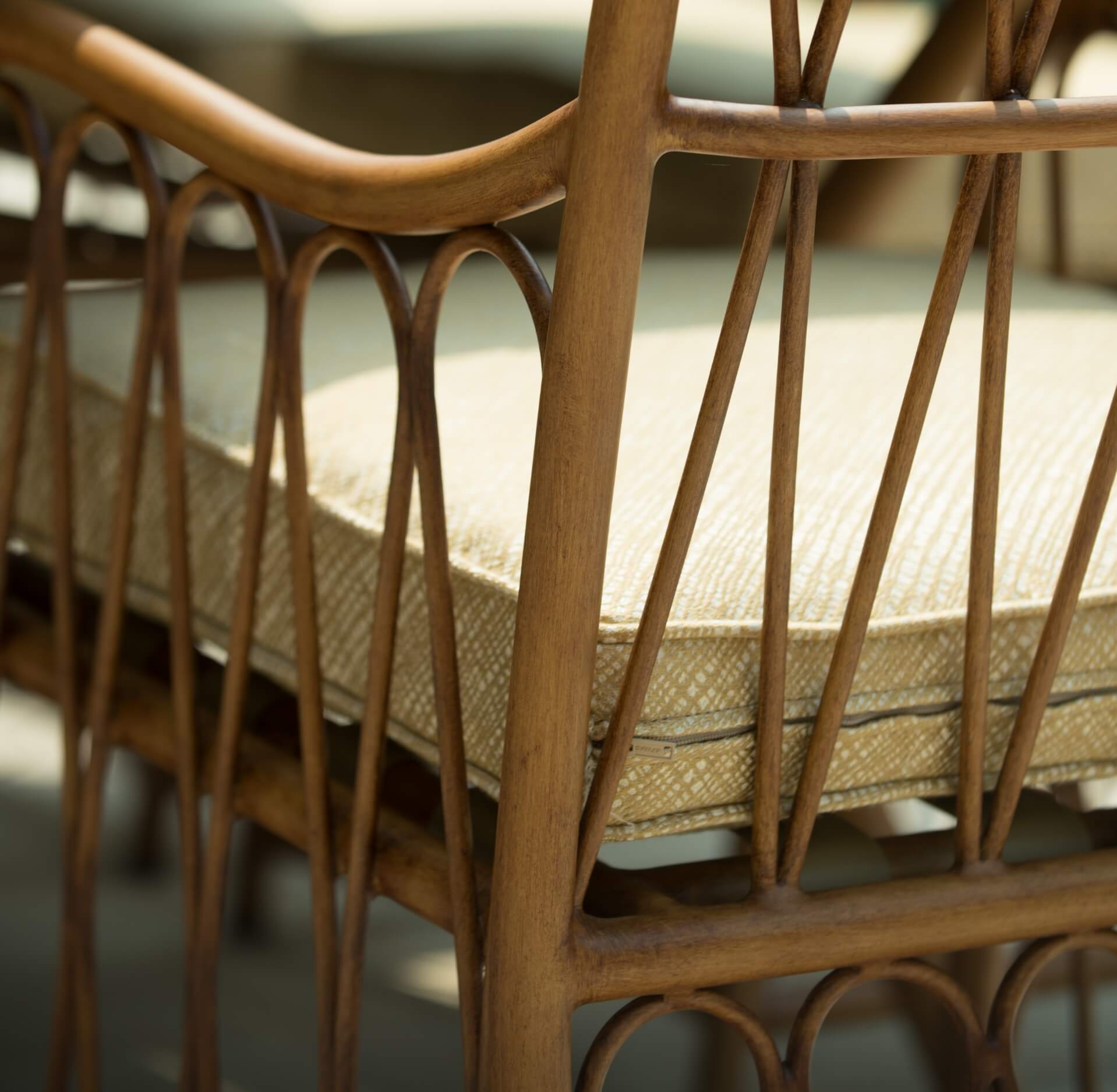 Cane Ottoman By Woodard