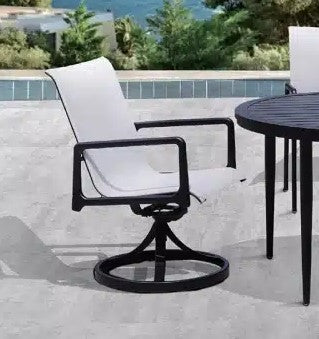 Cedar Sling Swivel Dining Rocker