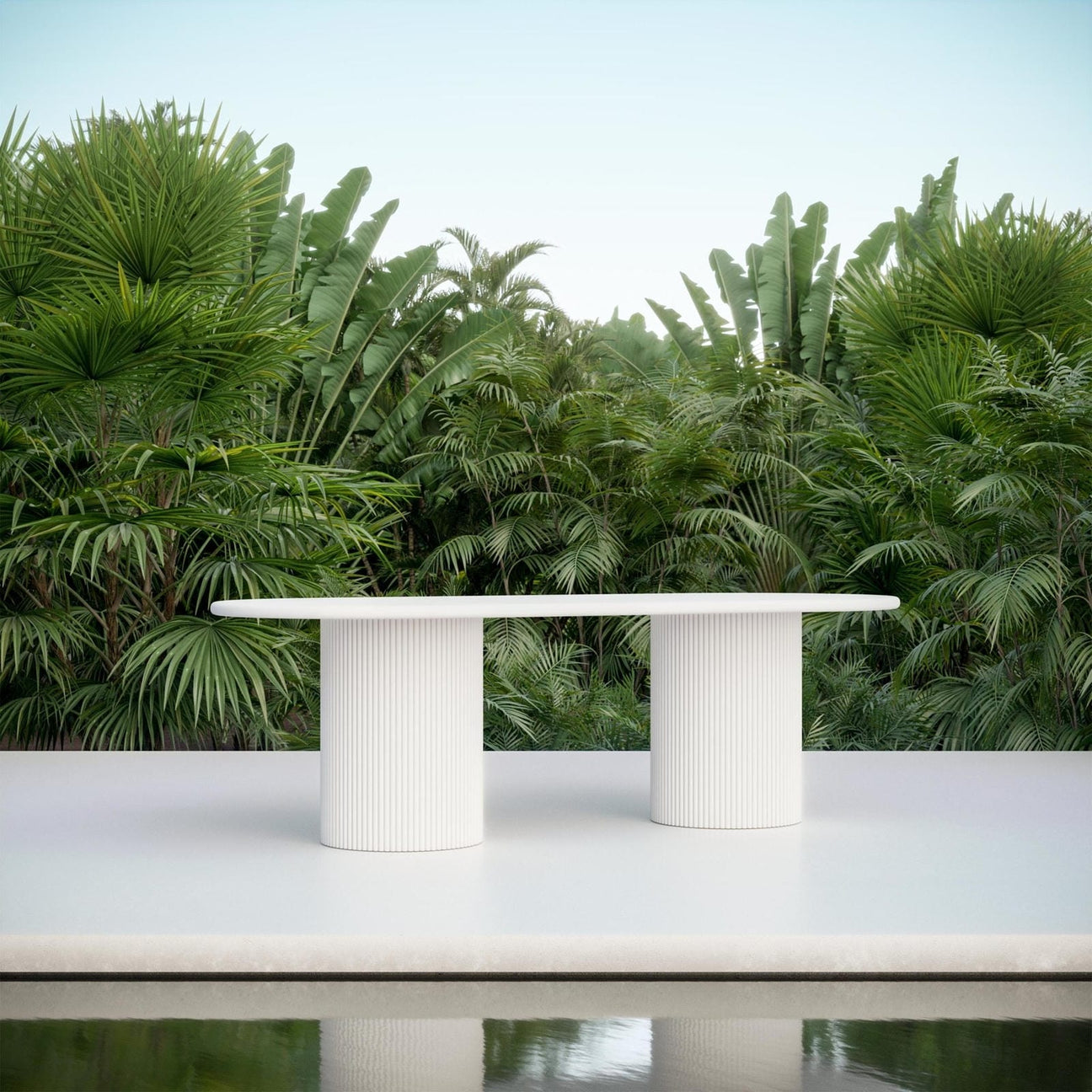 Palma 96" Dining Table - White by Azurro Living