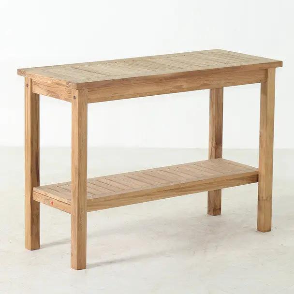 Teak Console Table W/Shelf 60"