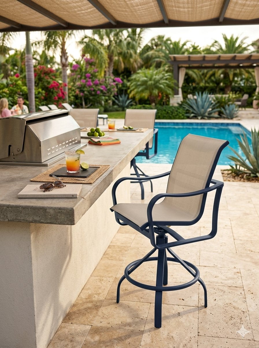 Shoreline Sling 30" Swivel Bar Stool By Tropitone