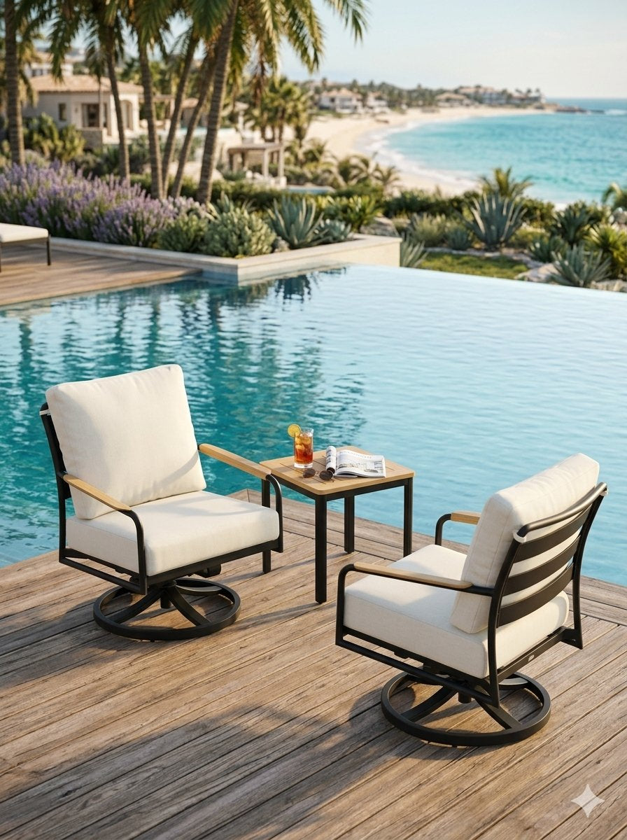 Cove Solid Back Cushion Swivel Action Lounger by Tropitone