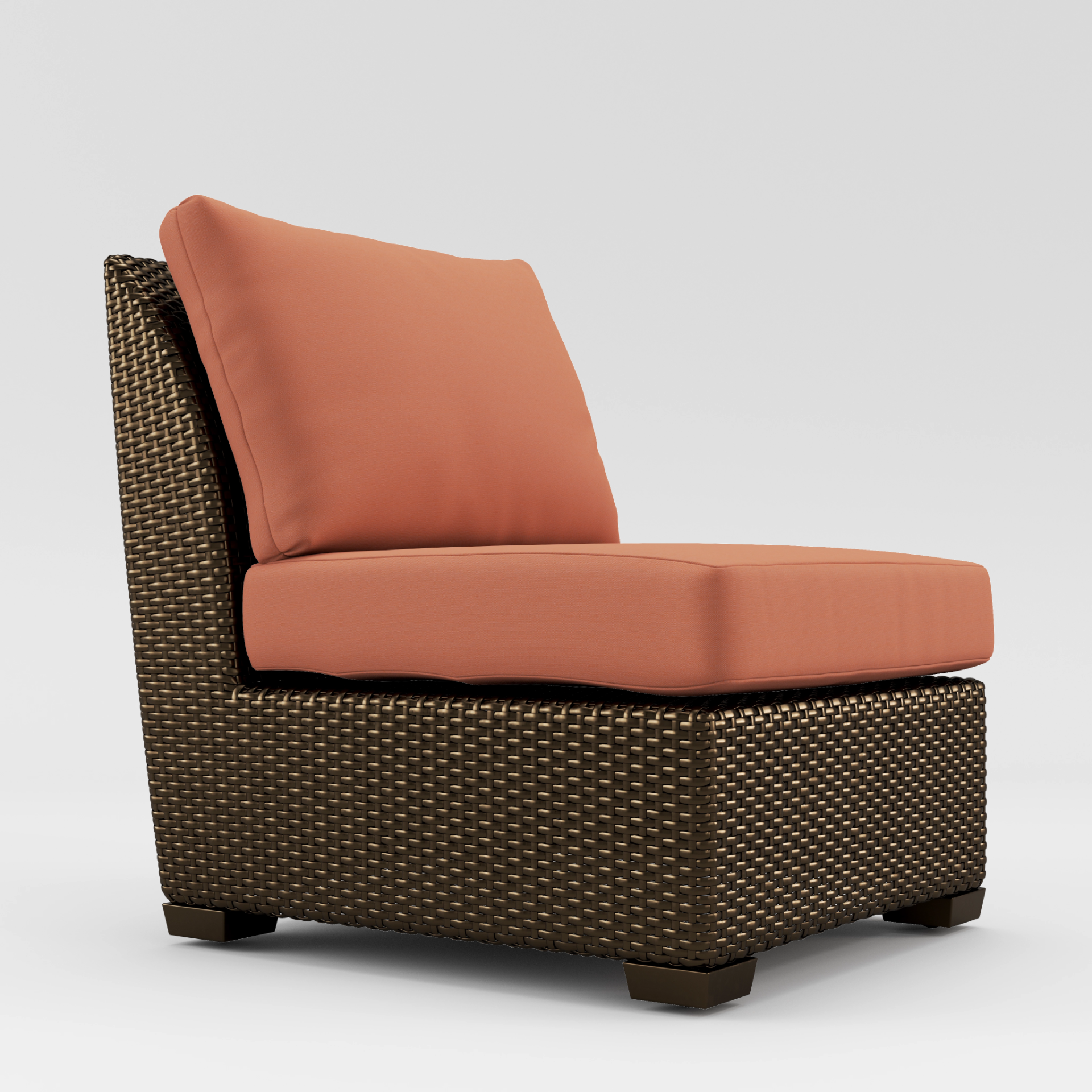 Fusion Central Armless Chair - Pillow Back by Brown Jordan