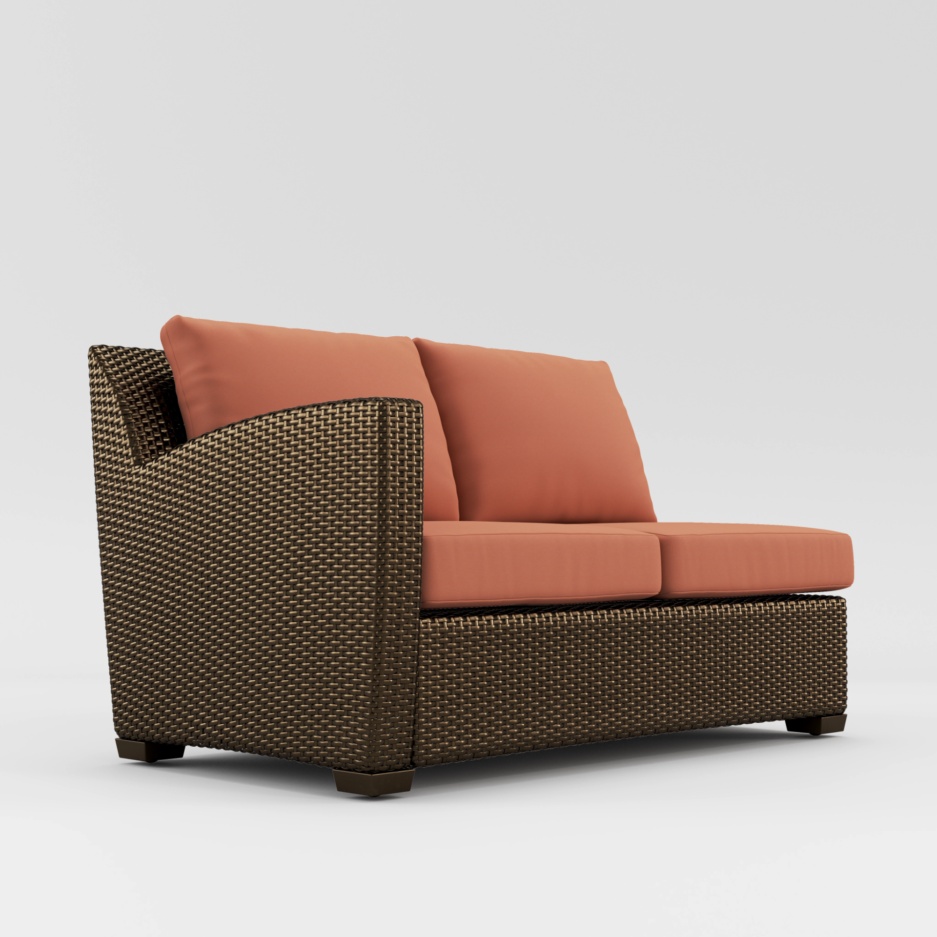 Fusion Left Arm Loveseat - Pillow Back by Brown Jordan