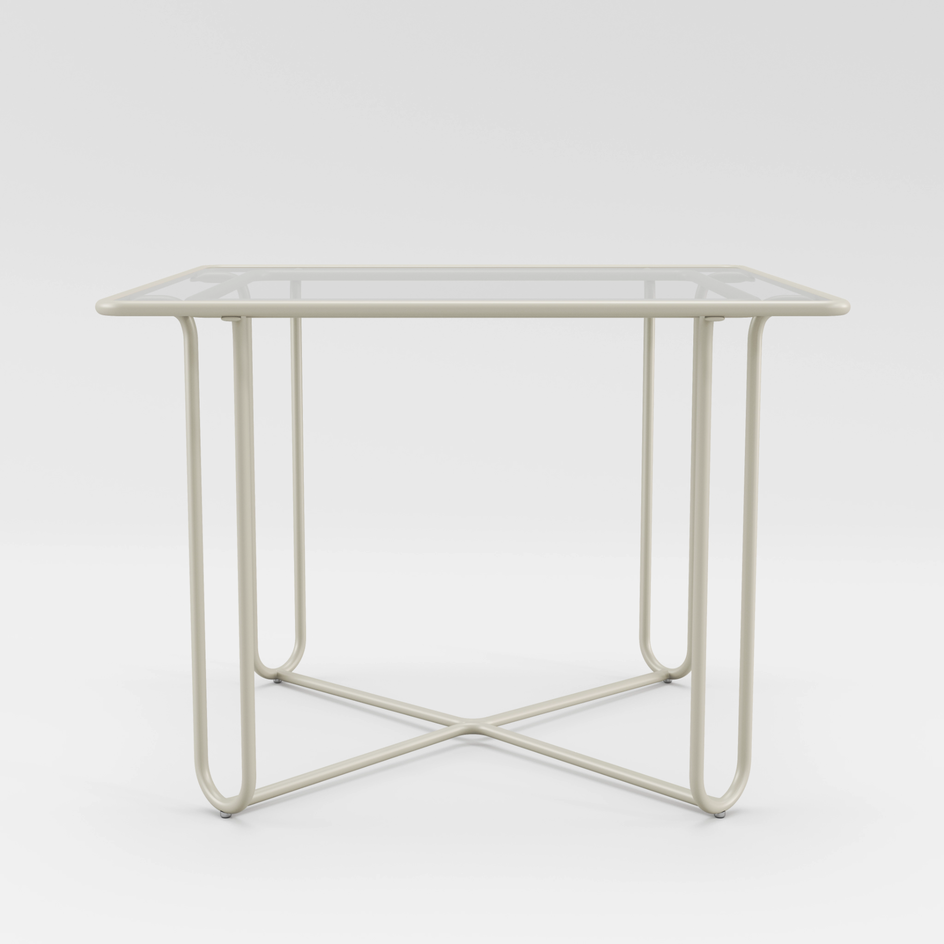 Walter Lamb Aluminum 38" Square Dining Table by Brown Jordan