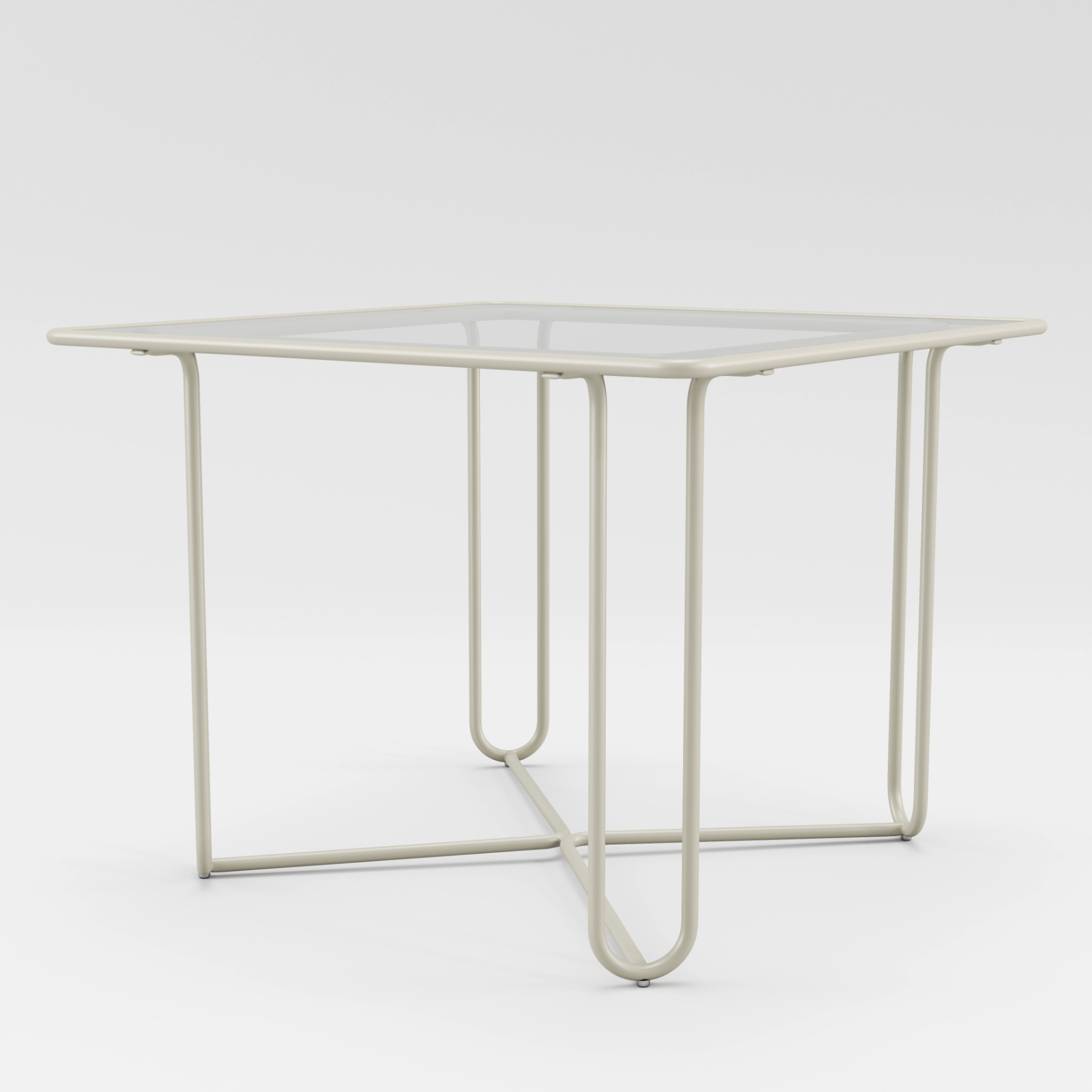 Walter Lamb Aluminum 38" Square Dining Table by Brown Jordan