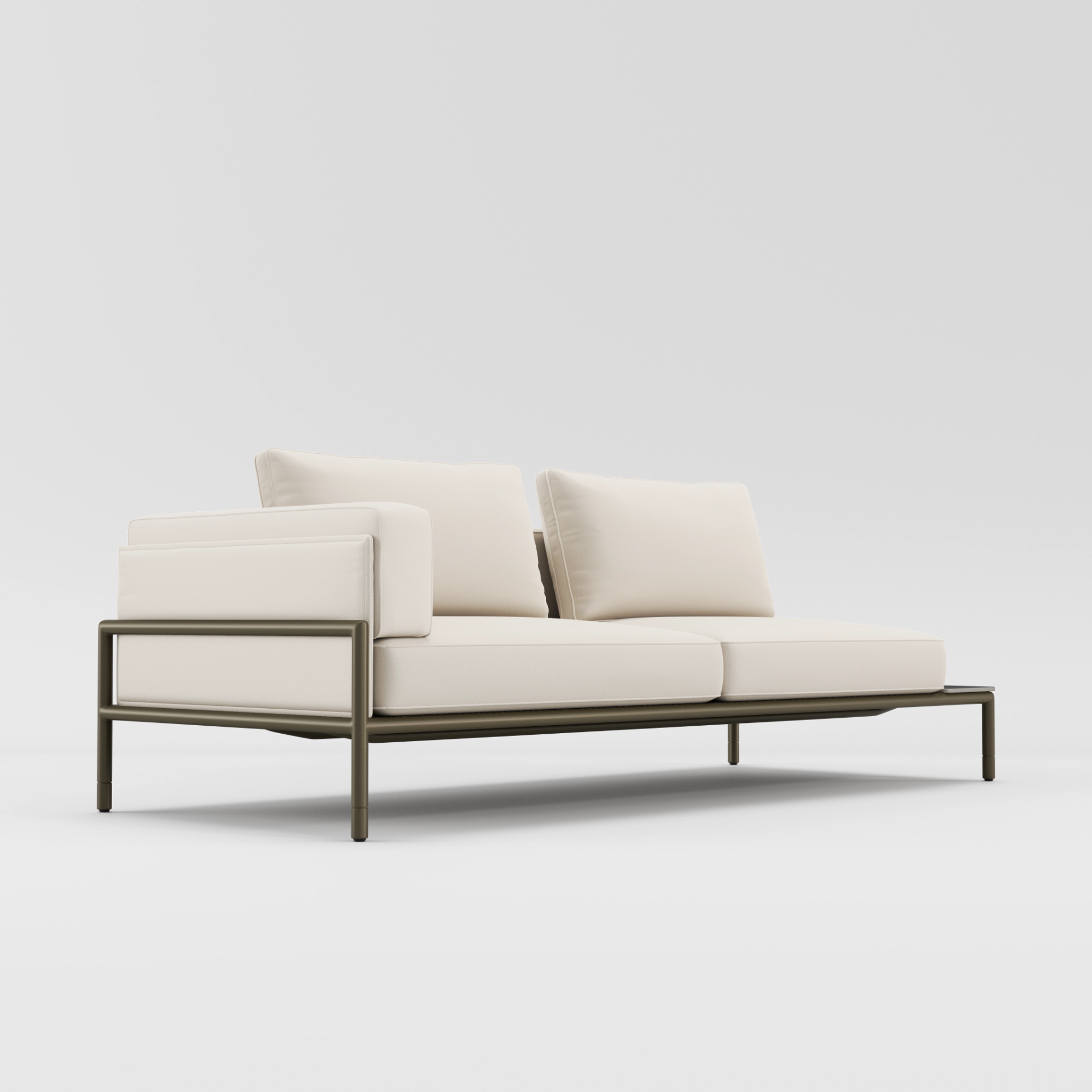 Moto Left Arm Loveseat With Table Sectional by Brown Jordan