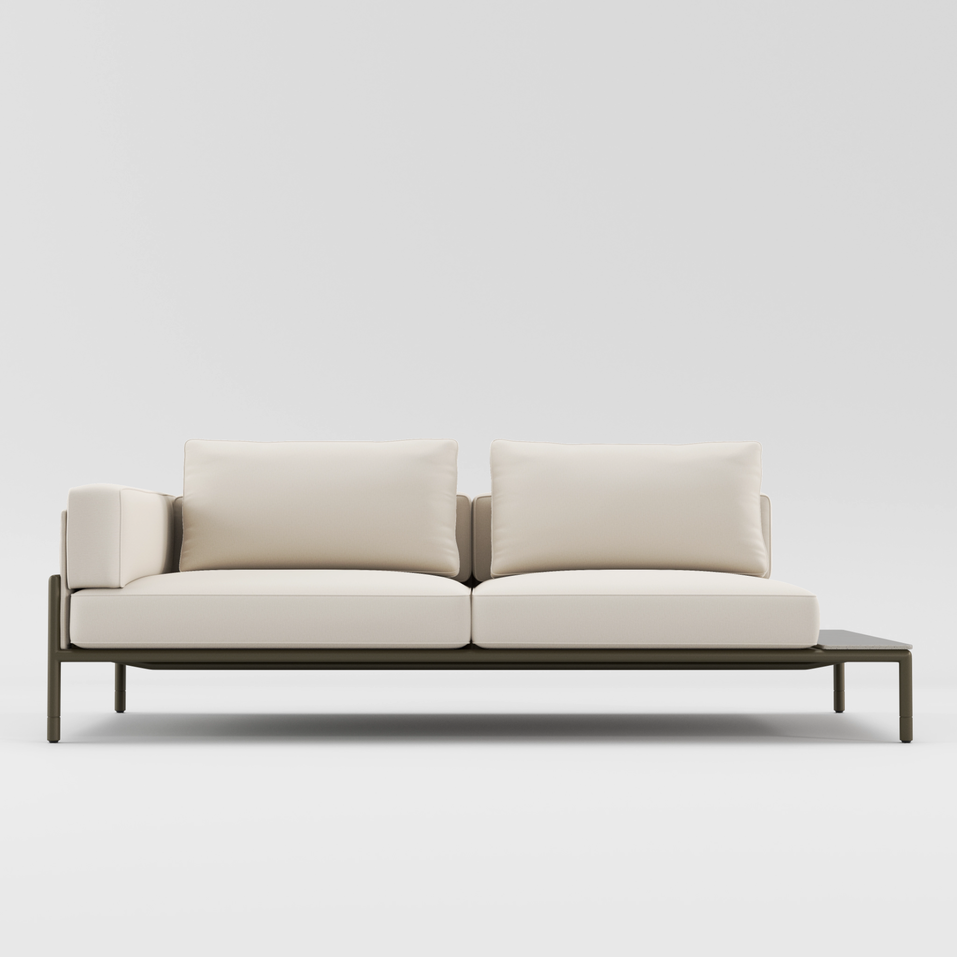 Moto Left Arm Loveseat With Table Sectional by Brown Jordan