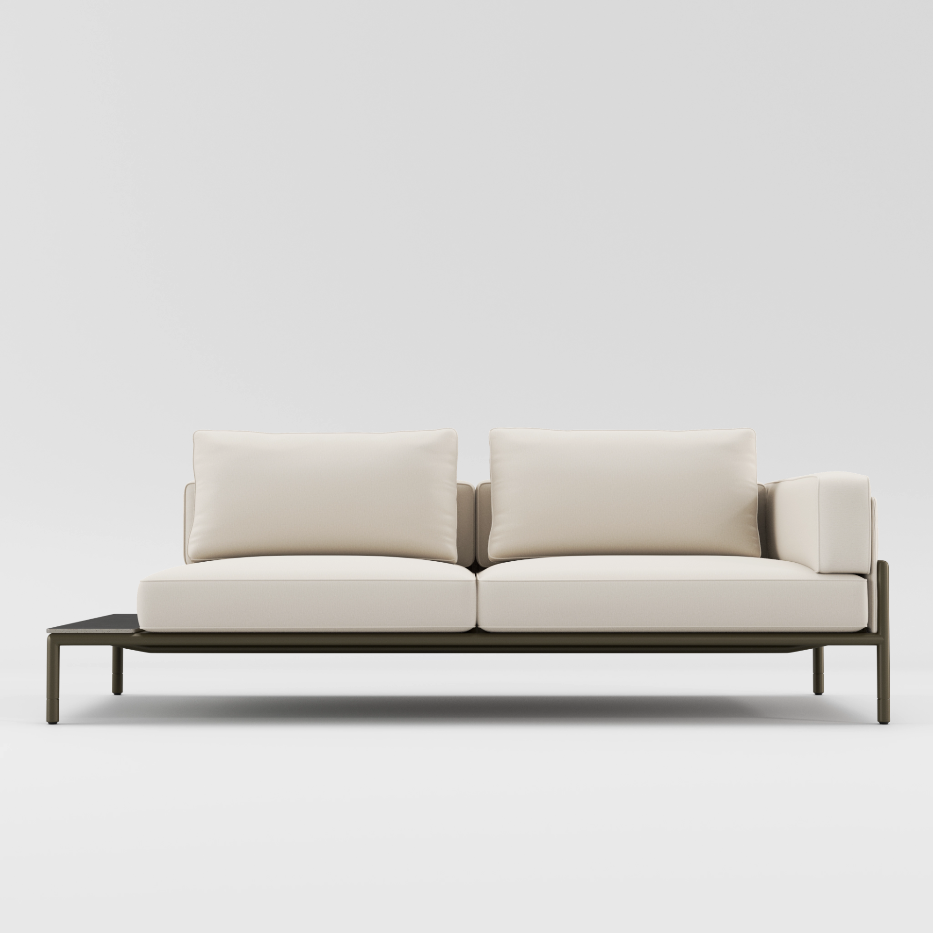 Moto Right Arm Loveseat With Table Sectional by Brown Jordan