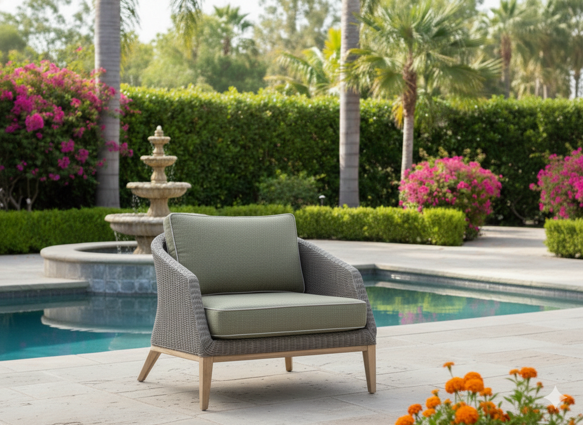 Portola Wicker Club Chair By Classic Teak