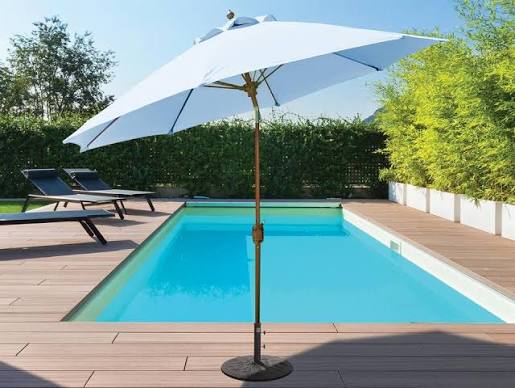 Portofino II Oval 8' x 10' Auto-Tilt Crank Lift Umbrella KD Pole by Tropitone