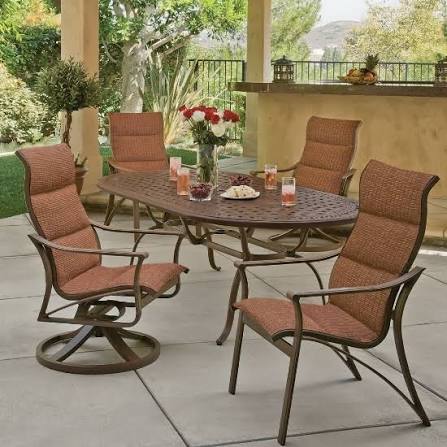 Corsica Padded Sling Swivel Bar Stool 25" by Tropitone