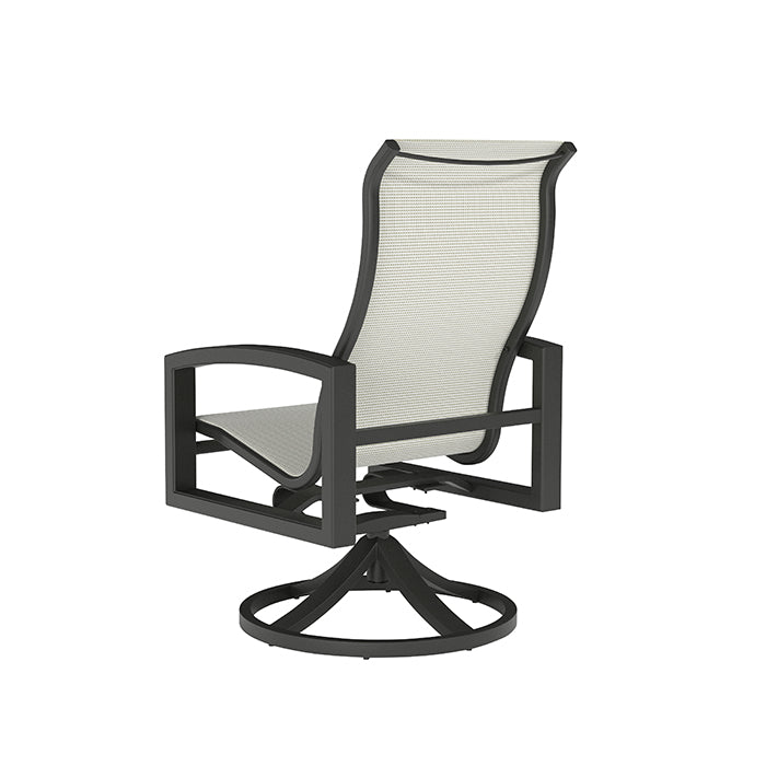 Lakeside Sling Swivel Rocker with high back