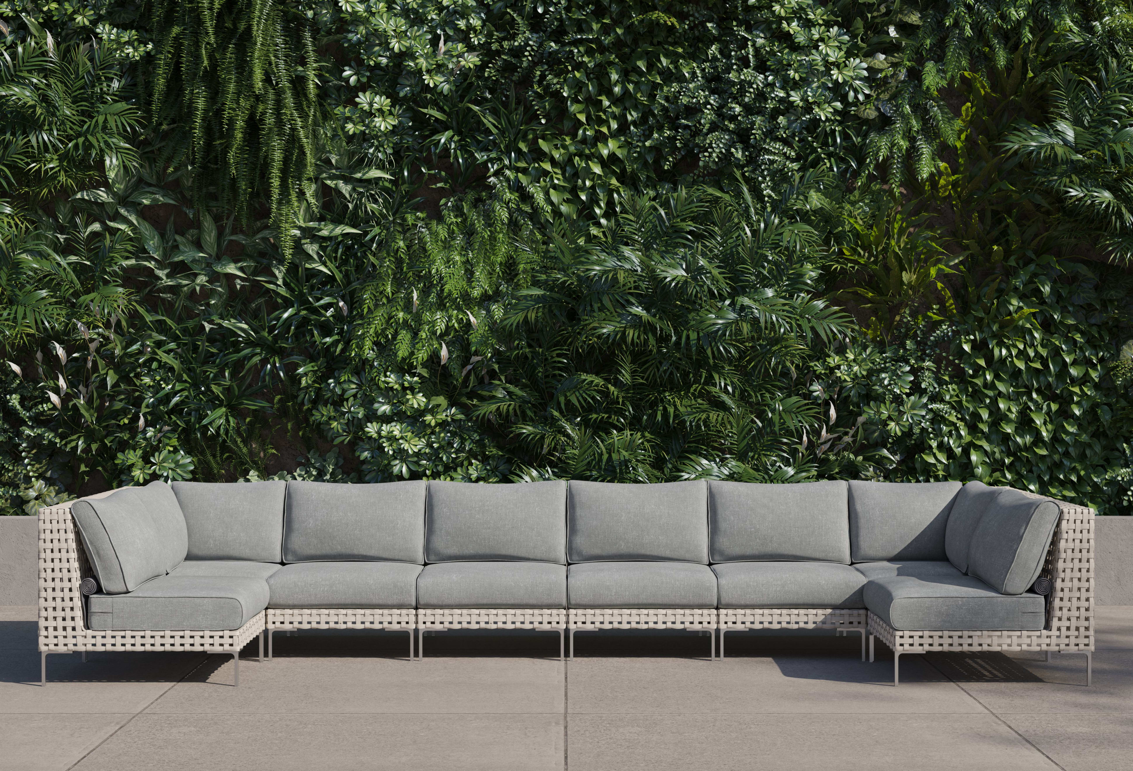 open weave Wicker Outdoor U Sectional - 8 Seat