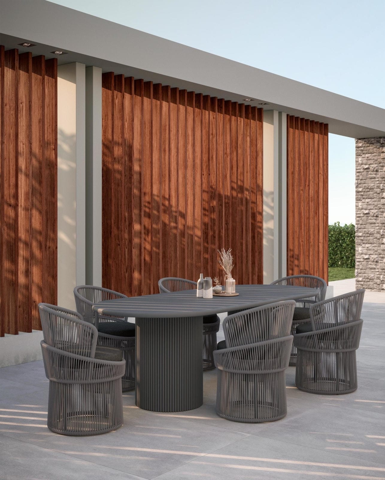 Palma 96" Dining Table - Charcoal by Azurro Living