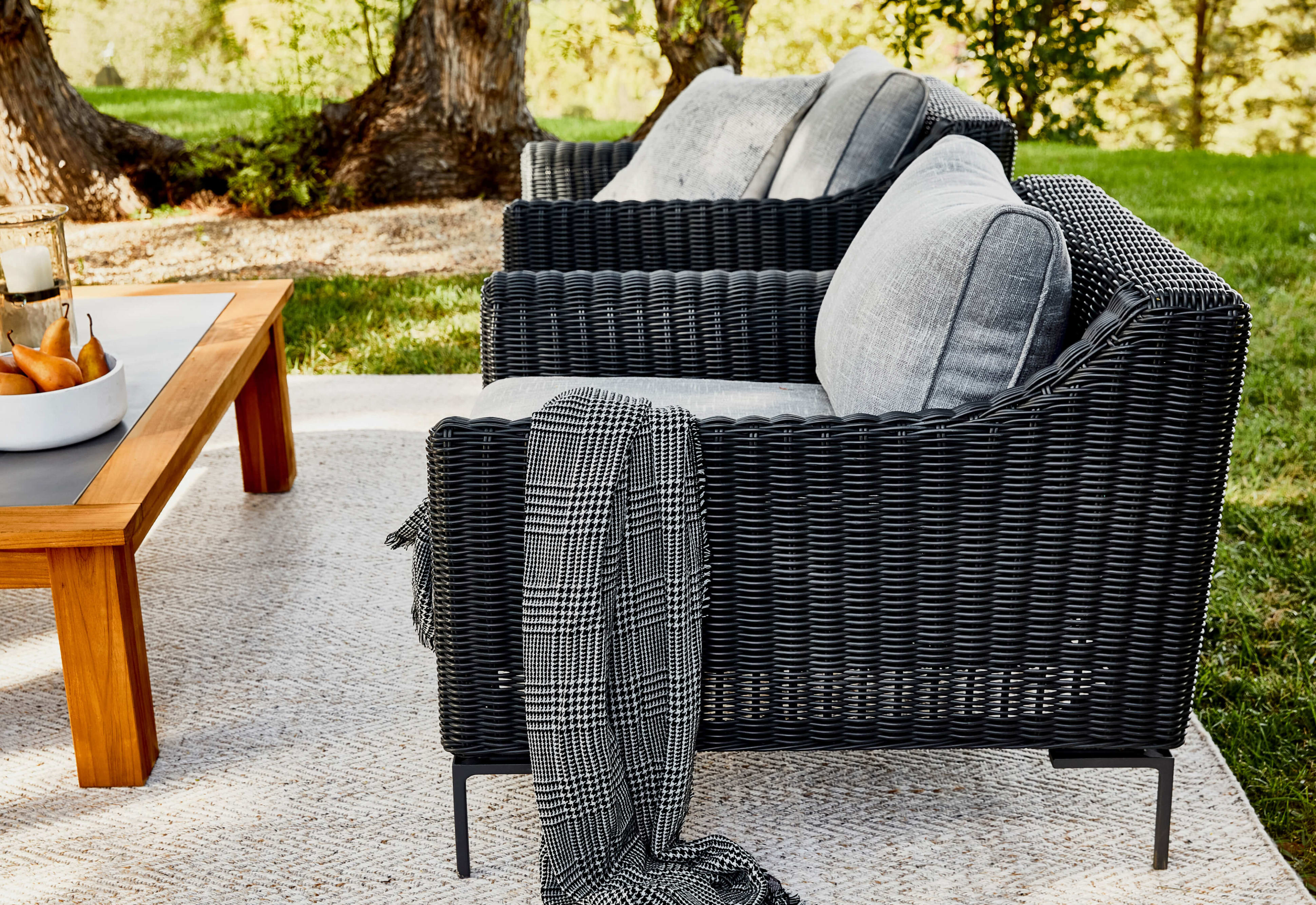 black wicker furniture