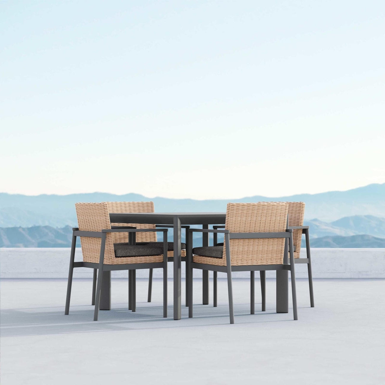 Porto 43" Dining Table - Charcoal by Azurro Living
