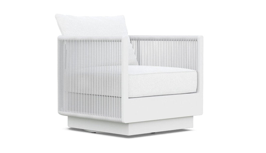 Porto Swivel Club Chair - White by Azurro Living