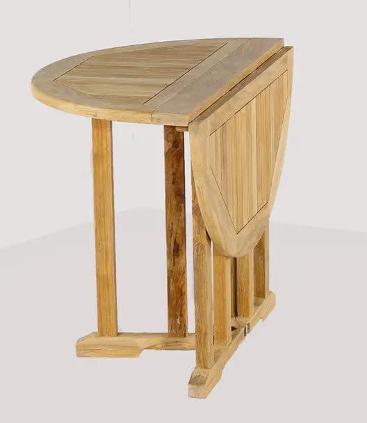 Teak Round Drop Leaf Table