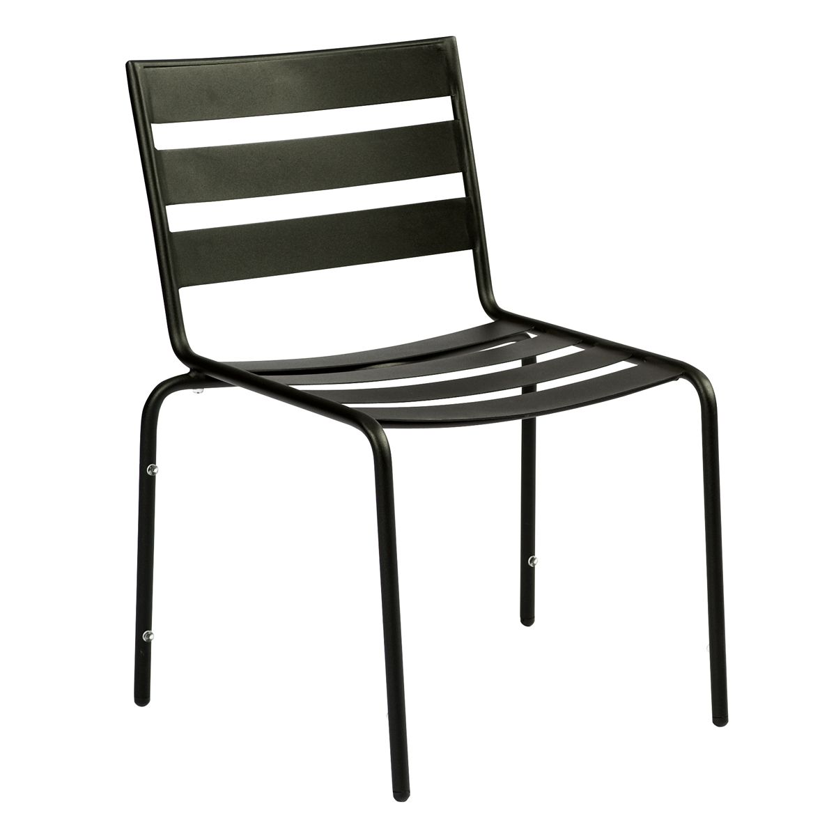 Café Series Metro Textured Black Dining Side Chair - Stackable By Woodard