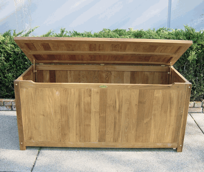 Teak Storage Box Large open lid