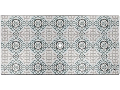 42x84" Valencia Table Top with Aluminum Rim with Umbrella Hole by O.W. Lee.