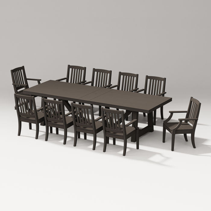 Estate 11-Piece A-Frame  Dining Table Set by Polywood Designer series