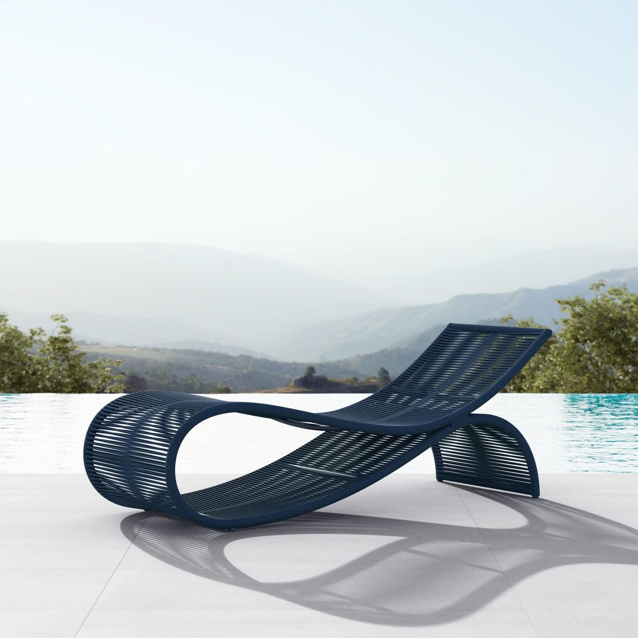 Wave Chaise Lounge - Midnight Blue by Azurro Living