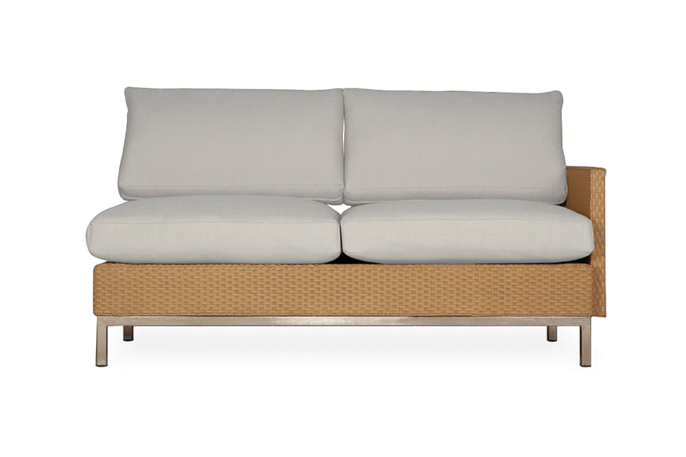 Elements Left Arm Settee with Loom Arm and Back By Lloyd Flanders