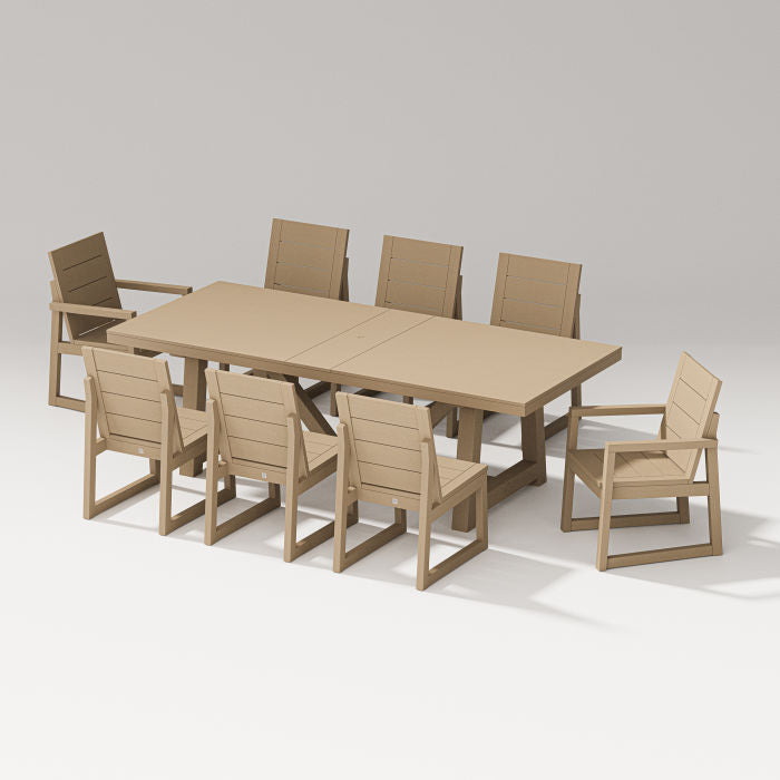 Elevate 9-Piece A-Frame  Dining Table by Polywood Designer series