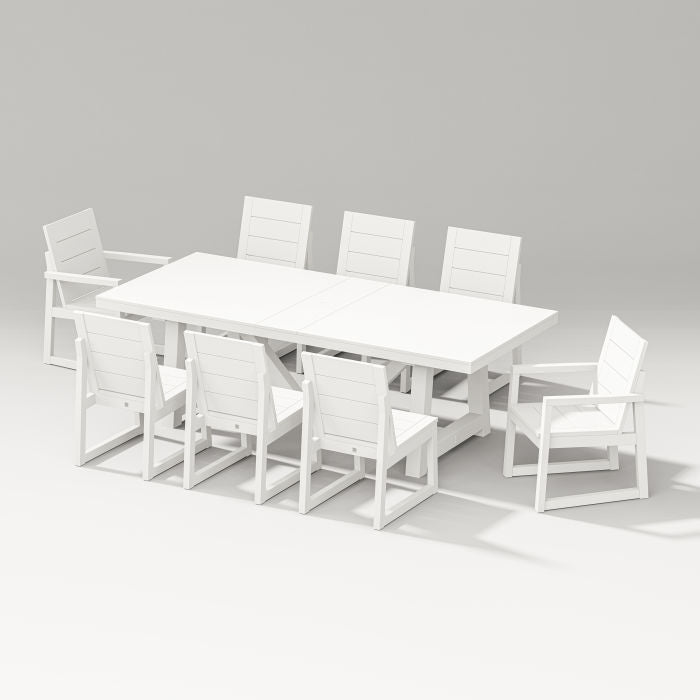 Elevate 9-Piece A-Frame  Dining Table by Polywood Designer series