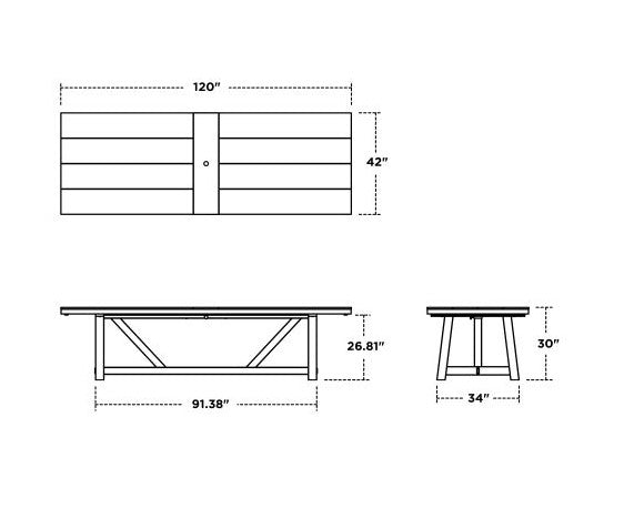 Elevate  11-Piece A-Frame  Dining Table by Polywood Designer series