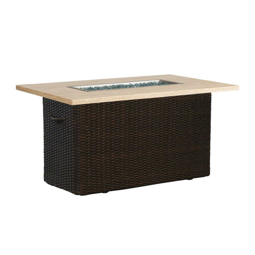 Mesa 52” Rectangular Fire Table with Stone Top by Lloyd Flanders