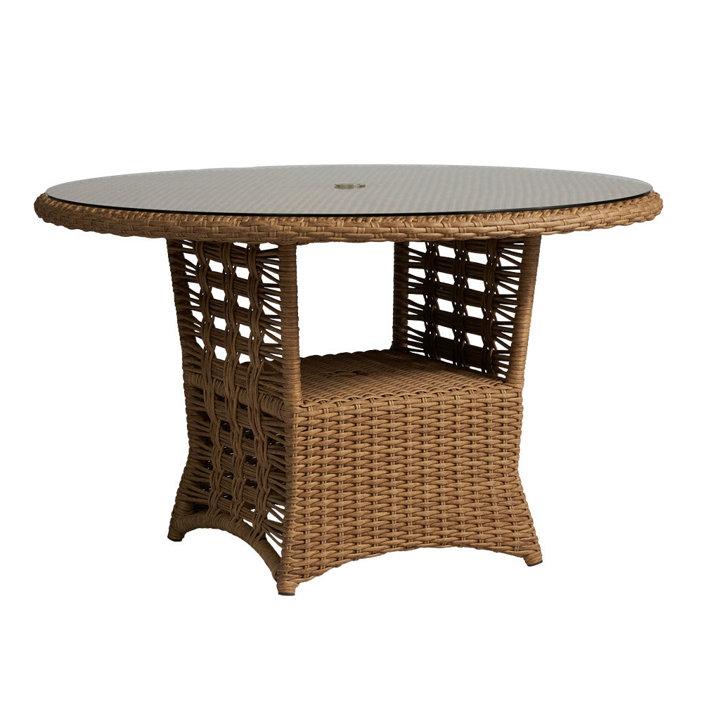 Magnolia 48" Round Umbrella Dining Table by Lloyd Flanders