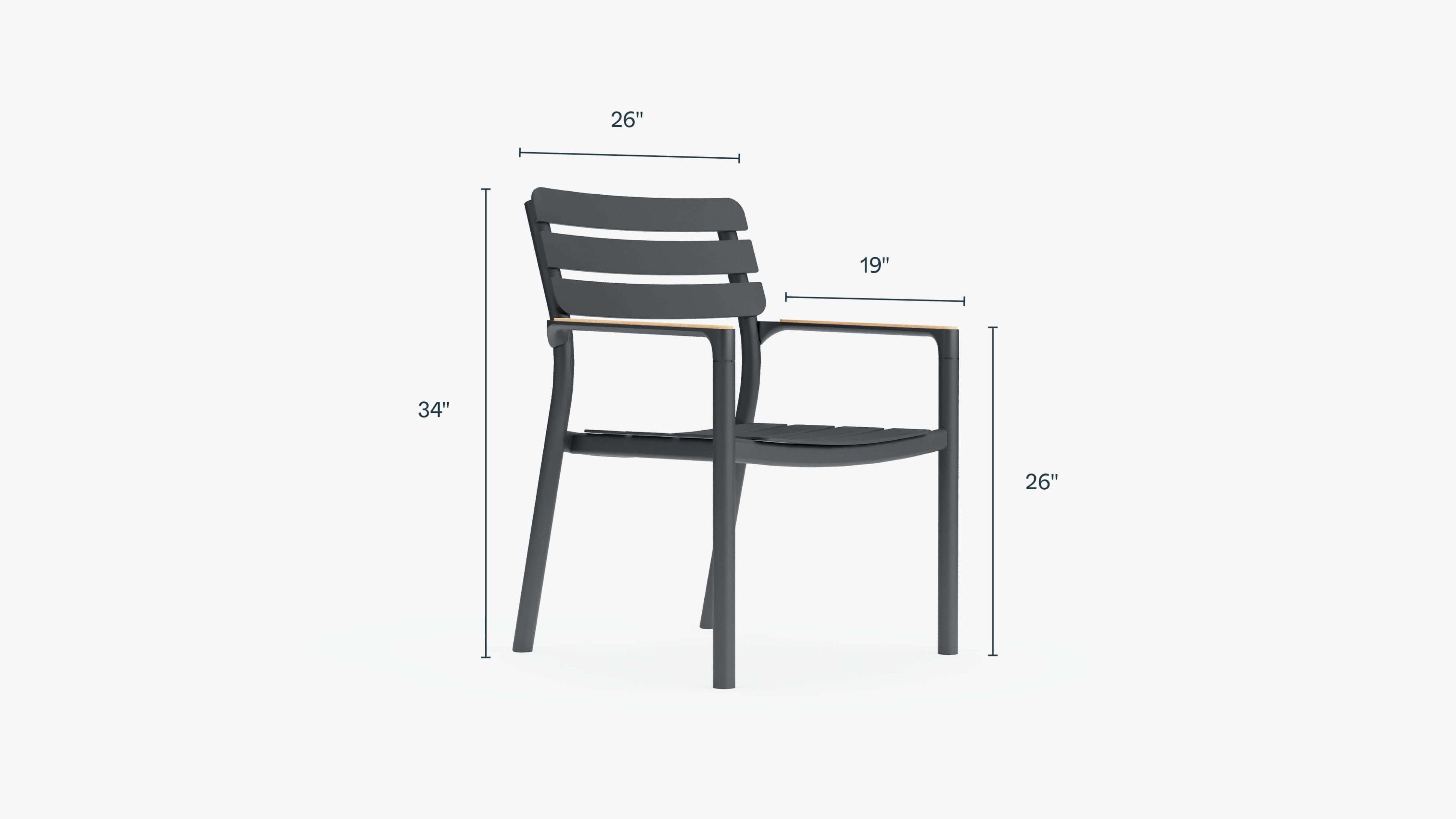 595 Dining ArmChair dimensions