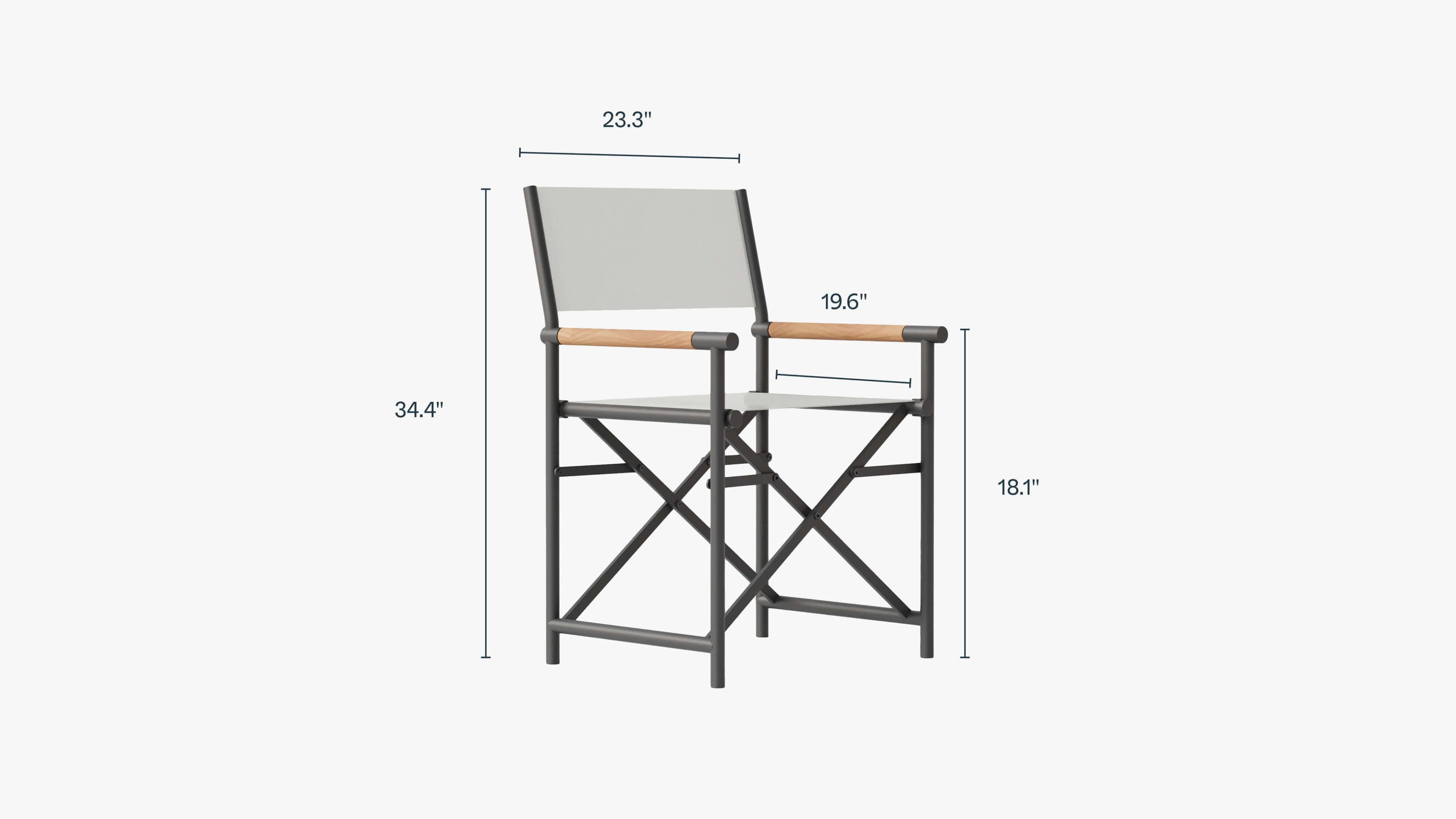 Aluminum Dining Director's Chair By Outer dimensions