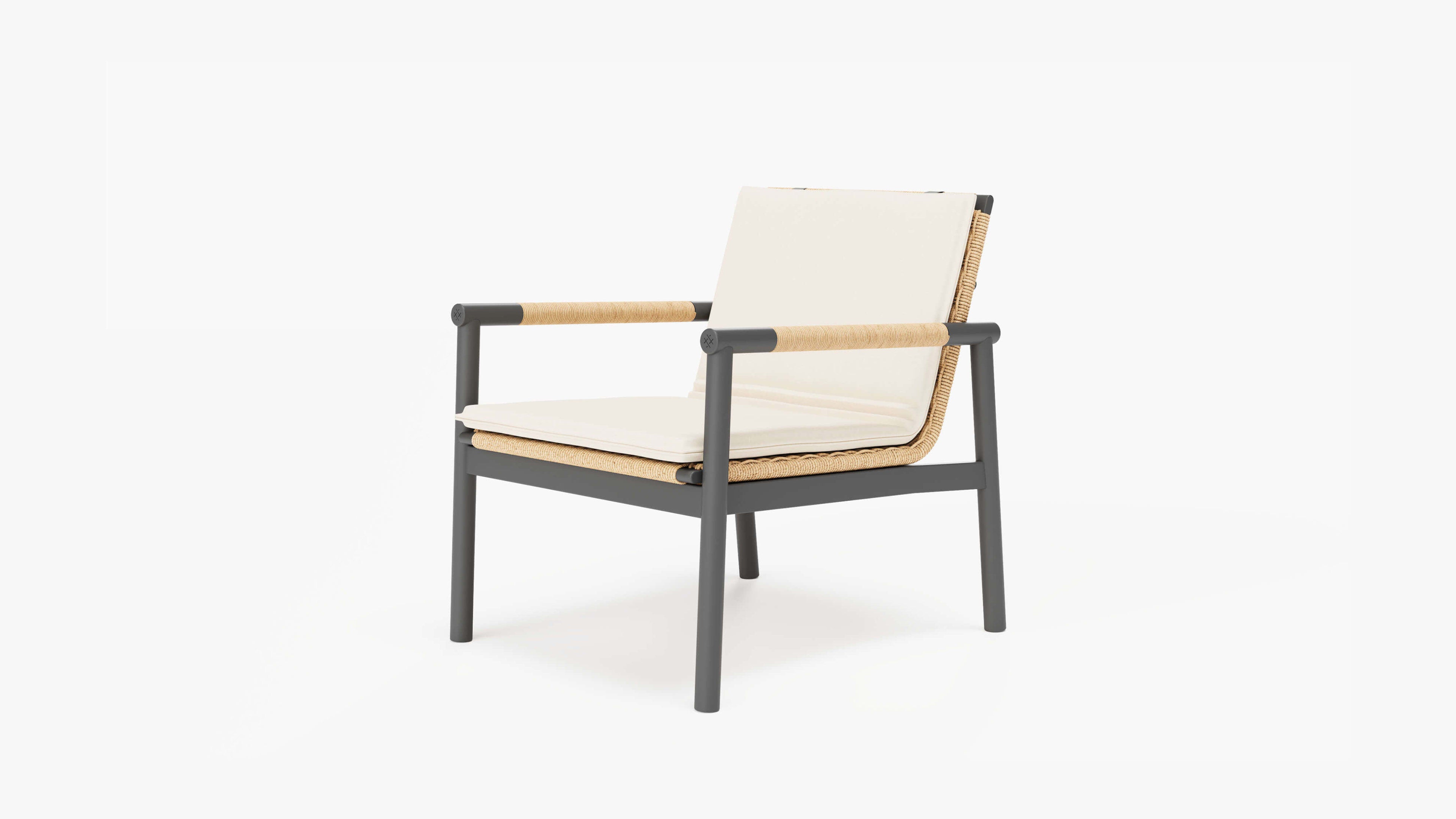 Wicker + Aluminum Flex Armchair (Palisades Cream Cushion) by Outer