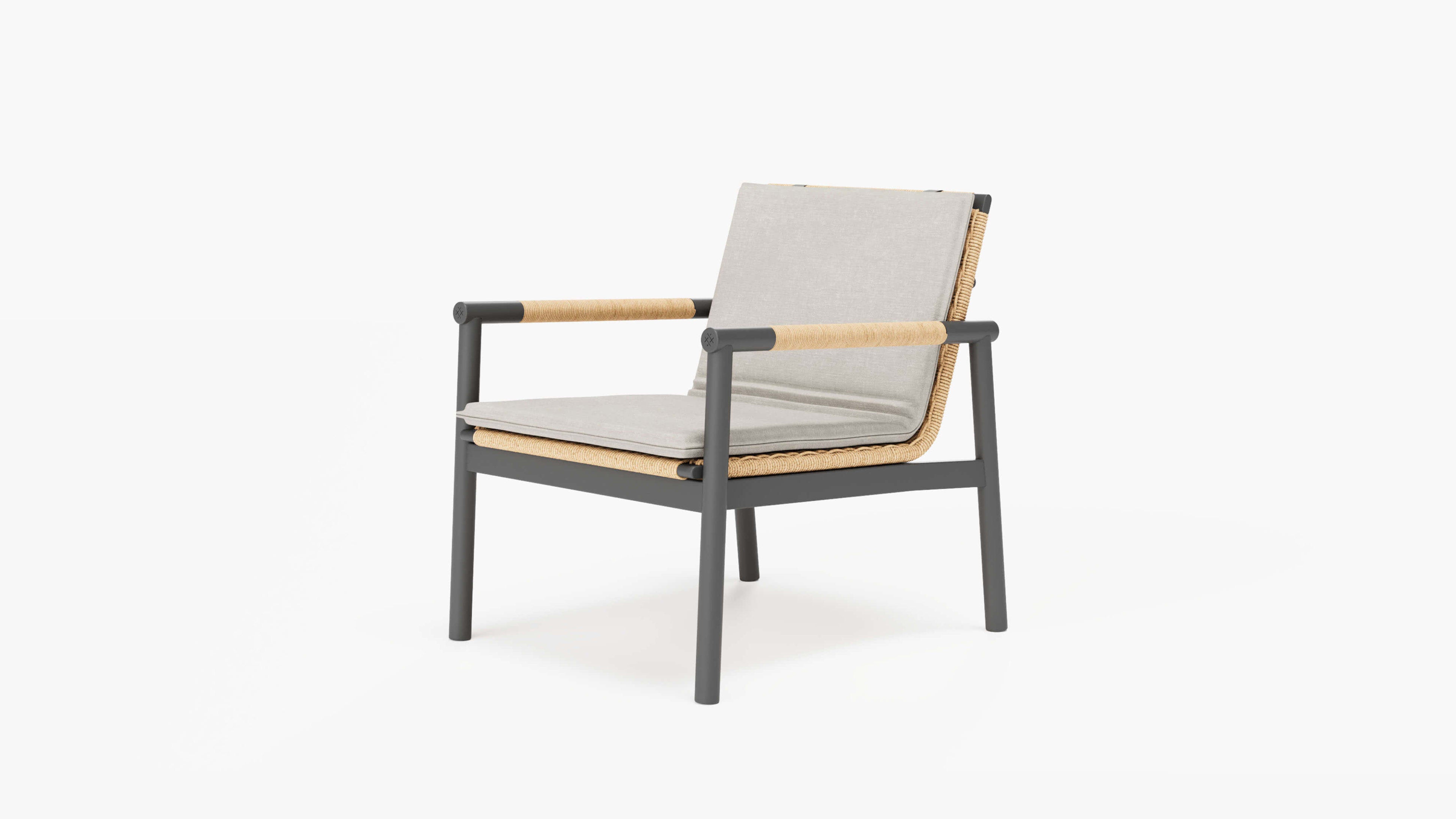 Wicker + Aluminum Flex Armchair (Sandstone Gray Cushion) by Outer