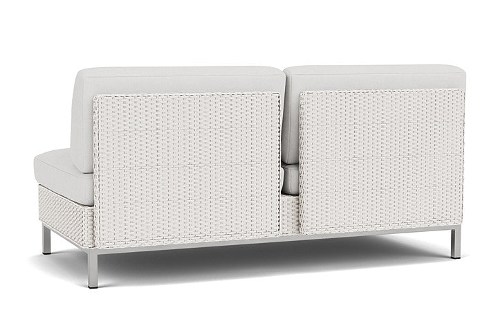 Elements Armless Settee with Loom Back By Lloyd Flanders