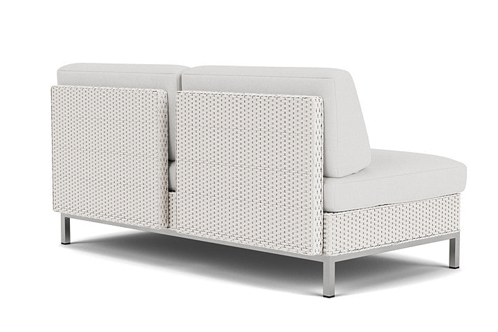 Elements Armless Settee with Loom Back By Lloyd Flanders