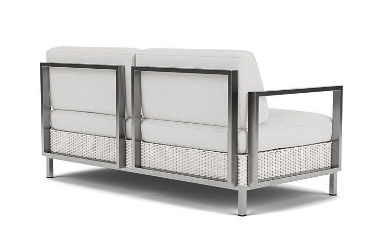 Elements Settee with Stainless Steel Arms and Back By Lloyd Flanders