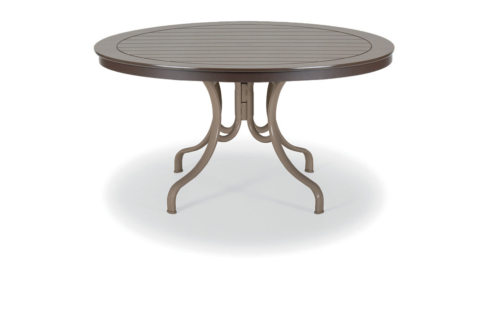 48'' round glass patio table with umbrella hole Buy 48" Round Deluxe Legs MGP Slat Top Table By Telescope Casual
