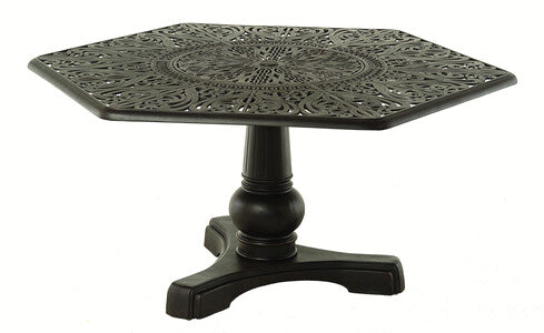 Tuscany 54" Hexagonal Inlaid Lazy Susan Table