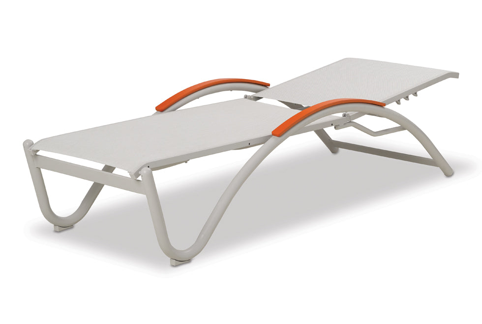 Helios Contract Sling Four-Position Lay-flat Stacking Chaise By Telescope Casual