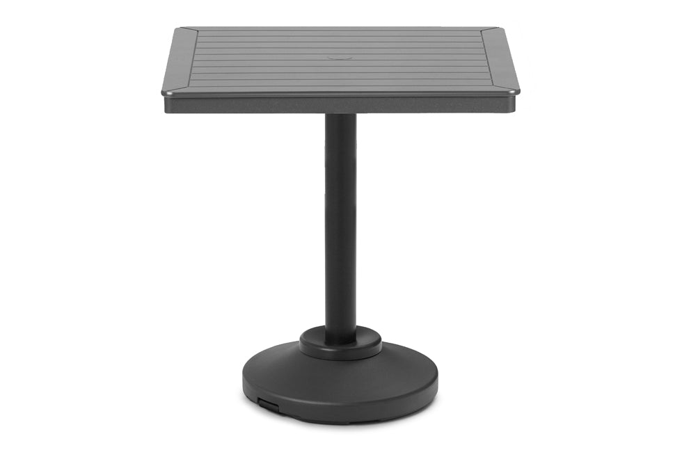 36" Square MGP Slat Top 80lb Weighted Pedestal Base Tables